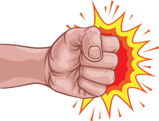 Fist Punch Hand Comic Pop Art Explosion Cartoon