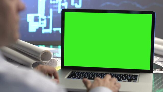 architects green screen laptop 