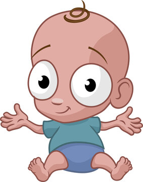 A cute happy baby infant child cartoon character