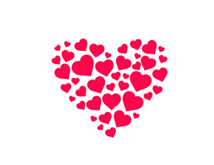 Obraz na płótnie Canvas Red flat heart. Vector icon