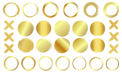 gold circle element collection set
