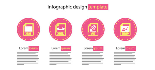 Set line AI file document, BMP, XML and XLS icon. Vector