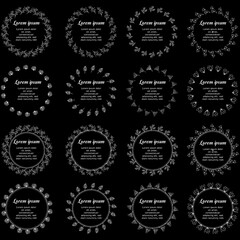 Golden circle flower frame wreath