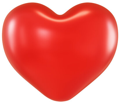 Red heart shaped balloon on transparent background, png. Valentine's day