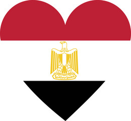 Heart flag vector of Egypt