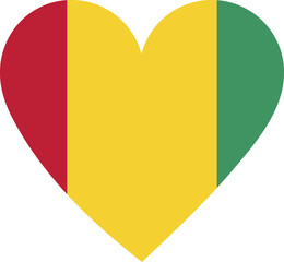 Heart flag vector of Guinea