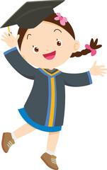  happy smiling graduate students in graduation gowns holding diplomas