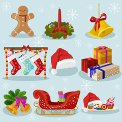 set of christmas icons