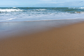 Fototapeta na wymiar Sand waves background. summer beach textrue