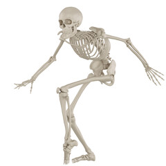 skeleton posing 3d render	