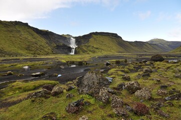 Ofaerufoss waterfall, Iceland.