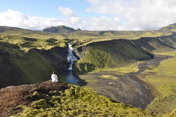 Ofaerufoss waterfall, Iceland.