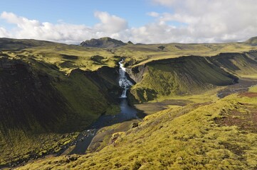 Ofaerufoss waterfall, Iceland.
