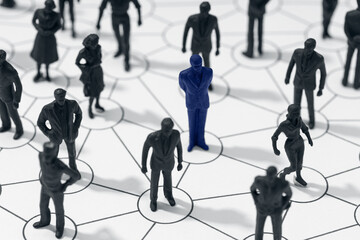 Social Network of Linked People. Group of people. Communication, teamwork, community, society concept