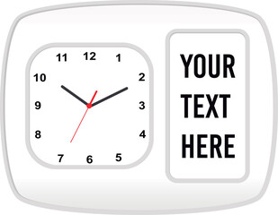 Clock template vector, watch, time icon with space for text, photo or image