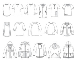 Men's Outwear. Fashion technical drawing.