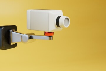 the concept of recording what is happening around on a video camera. 3d render