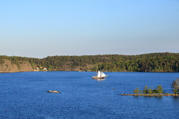 Stockholm Archipelago on the Baltic Sea in the evening