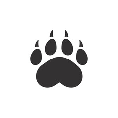 Dog and cat paws with sharp claws. cute animal footprints