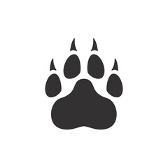 Dog and cat paws with sharp claws. cute animal footprints
