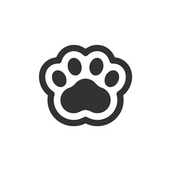 Dog and cat paws with sharp claws. cute animal footprints