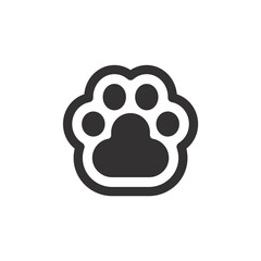 Dog and cat paws with sharp claws. cute animal footprints