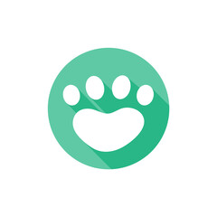 Dog and cat paws with sharp claws. cute animal footprints