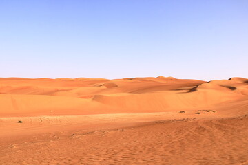 Fototapeta na wymiar Desert Wahiba Sands in Oman, Near East