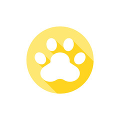 Dog and cat paws with sharp claws. cute animal footprints