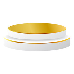 White and Gold 3D Podium Perfect for Product Display, Layout, and Showcase