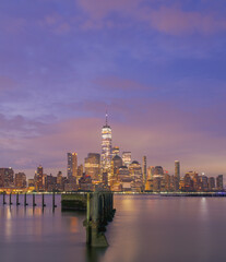 Fototapeta na wymiar New York City beautiful skyline marina skyscrapers