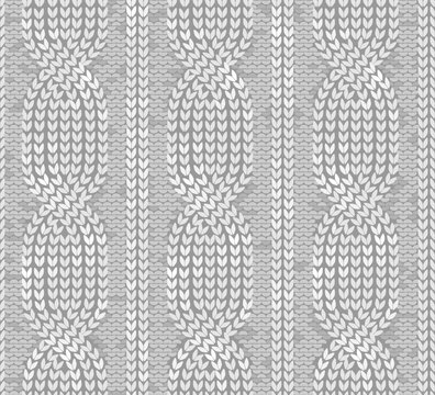 Knitting texture of braids seamless pattern. Vector illustration.