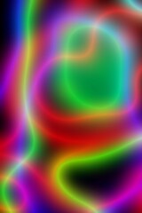 Abstract multicolored defocused background. Blurred lines and spots. Neon, glow. Background for the cover of a laptop, notebook.