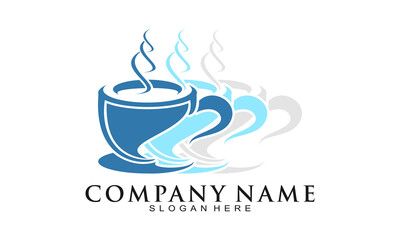 Modern cup of tea vector logo