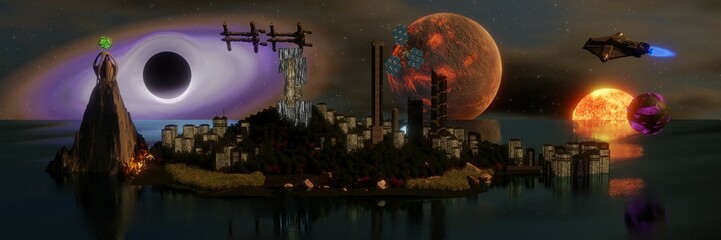 3D illustration of a beautiful planet from my imagination. © Adis
