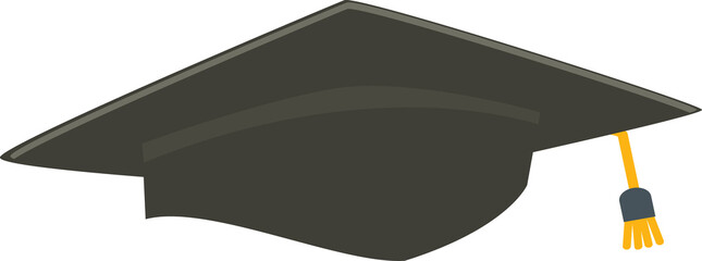 Graduation cap. Black hat of university graduate, Template Design Elements . Graduation Logo. Element for degree ceremony and educational programs. Graduation university or college