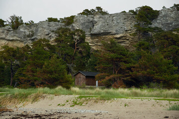 
a lonely fisherman's house that merged with the landscape