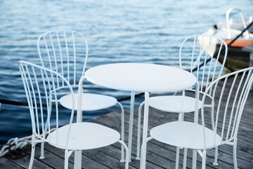 cafe on the pier for fishermen - 529251570