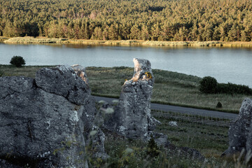 Rauk rock big stone  on Gotland Island 