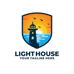 Light house logo vector illustration