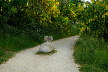 the stone ram is a symbol of Gotland, statue of goat, statue of ram 