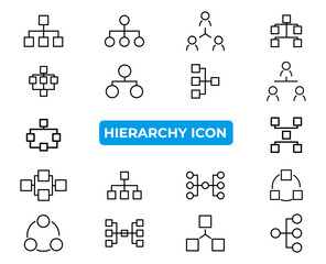 Simple set of hierarchy icons in trendy line style.Premium set of hierarchy line icons.