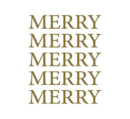 Merry text, Christmas card, Christmas text banner, vector illustration