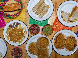 set of mexican food