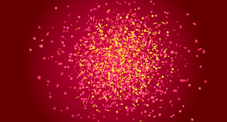 Multicolored pattern with geometric elements. Colorful background with confetti. Holiday texture from glitters. Luxury colored frame. Print for banner, flyer, poster and textile. Greeting cards