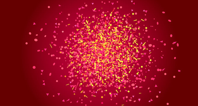 Multicolored pattern with geometric elements. Colorful background with confetti. Holiday texture from glitters. Luxury colored frame. Print for banner, flyer, poster and textile. Greeting cards