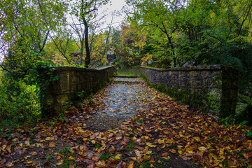 waterfall of widow bridge in Morcone molise italy