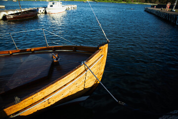 
the stern of a fishing boat in the sea sweden