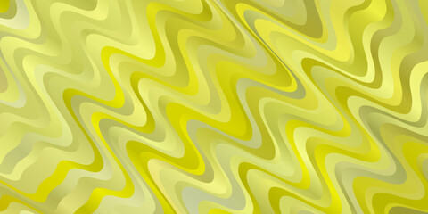 Light Green, Yellow vector background with curves.