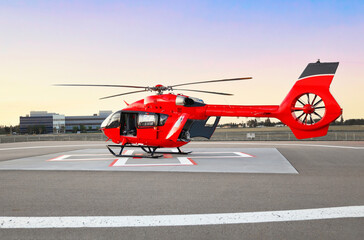 Air transportation. Helicopter. Air ambulance.
Red color helicopter. Great photo on the theme of...